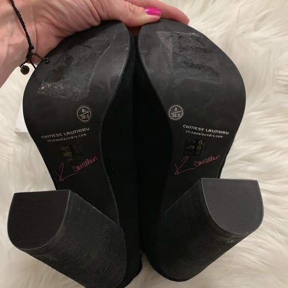 Laurel Slouchy Suede Peep Toe Booties NWOT - Picture 6 of 7